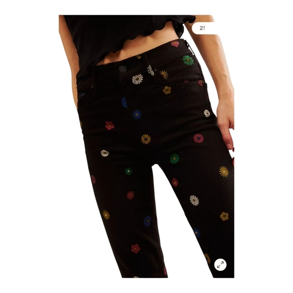 MOTHER The Insider Flood Fresh As A Daisy Black Jeans Sz 27 NWT $218 - Picture 4 of 14